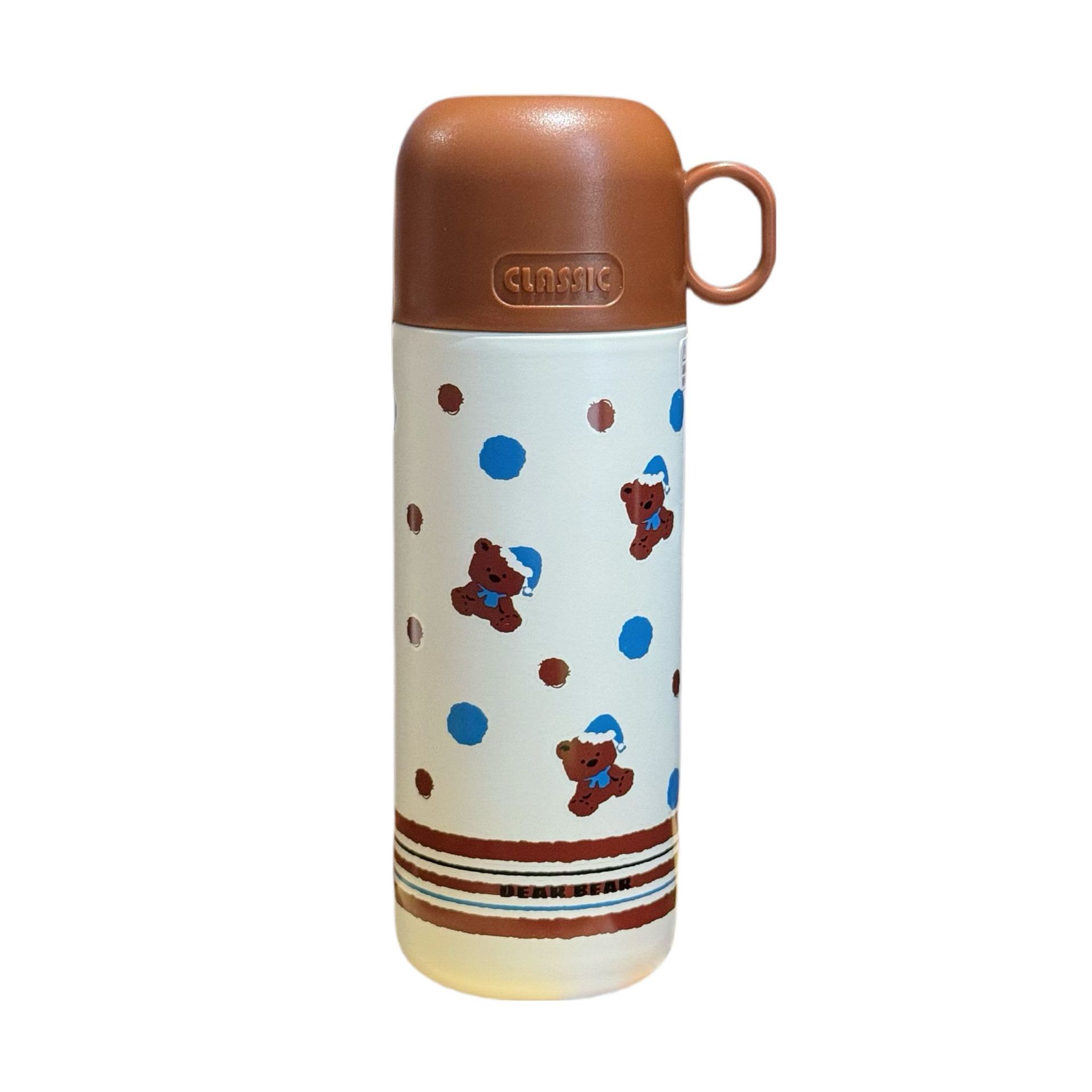 Cartoon three-drink insulated cup, portable and cute student straw cup for girls, stainless steel school travel cup gift Item Picture