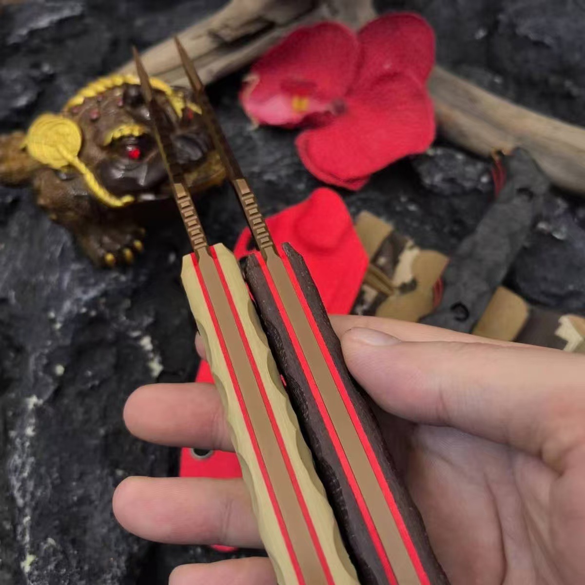 New outdoor small straight knife, high-hardness adventure wilderness survival straight knife, household daily fruit knife, multi-functional small knife details Picture