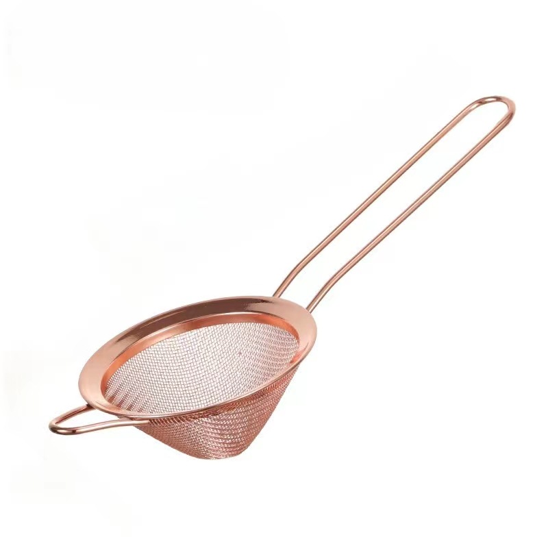 Stainless steel conical filter screen cocktail mixing ice filter, specially designed for bar bartenders, triangular double-layer filter Item Picture