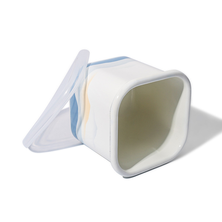 Multi-purpose square TPE lid enamel food storage box with sealed lid, food refrigerator storage box manufacturer for sale Item Picture