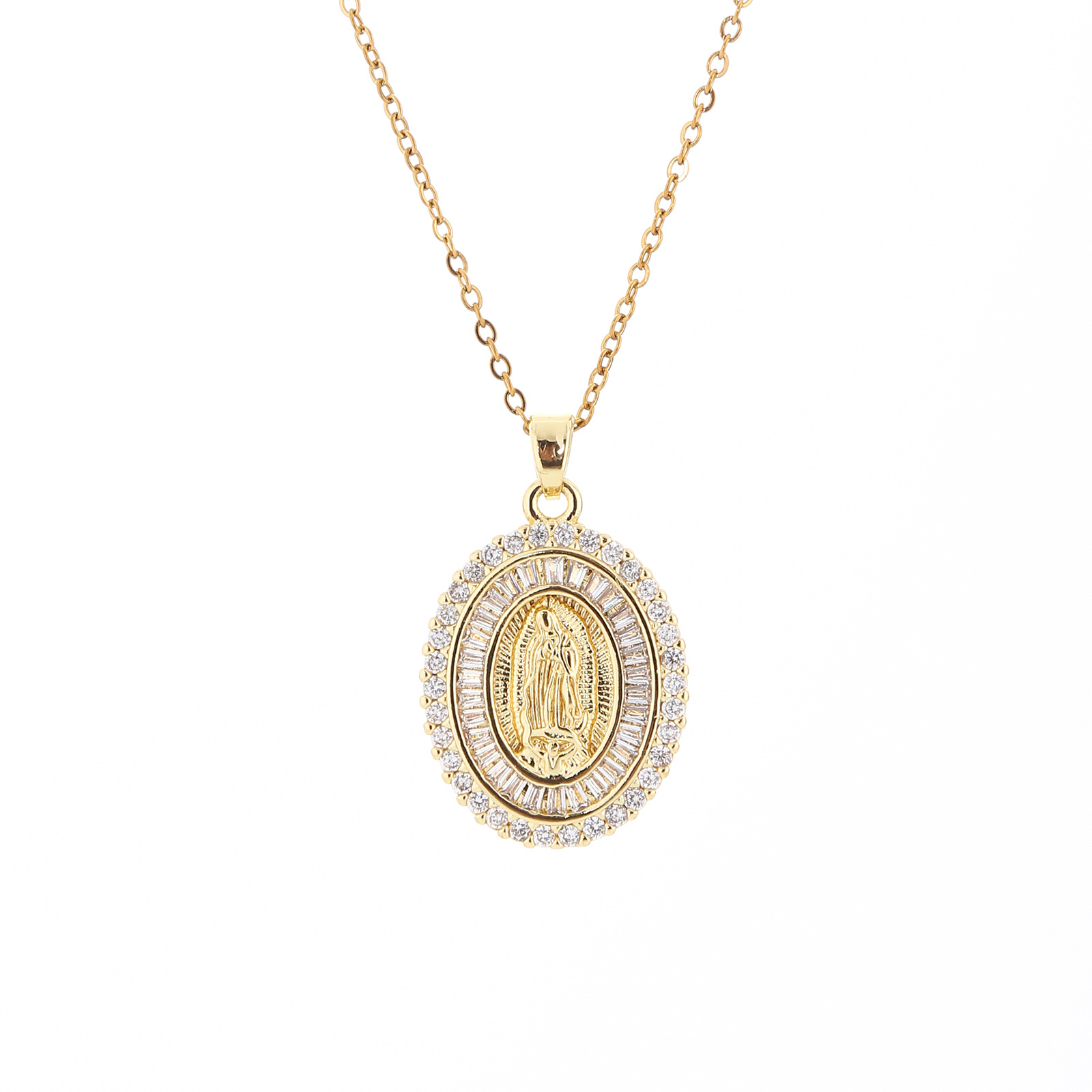Cross-border new Zircon Virgin Mary Guadalupe pendant, women's European and American necklace diy accessory Item Picture