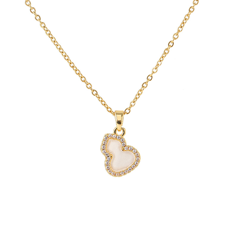 A new Japanese and Korean style shell gourd titanium steel necklace with a unique design for women, simple and versatile pendant, and a popular neck chain Item Picture
