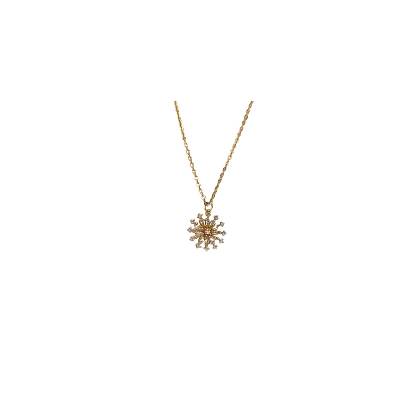 A new, niche and light luxury design necklace with a touch of elegance, a titanium steel necklace, and a popular sunflower-shaped zircon collarbone pendant Item Picture