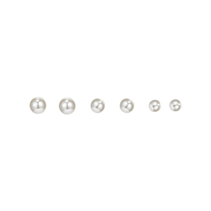 S925 Silver Needle Simple Round pearl Stud Mini Set for Women, ear Piercing earrings, a must-have earpiece trend in 2025 Item Picture