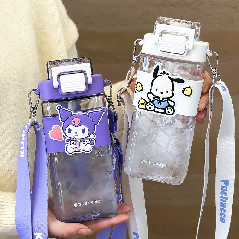 Kuromi tritan water cup for children, high appearance level straw cup, portable and safe, made of baby material, outdoor girls' cup details Picture
