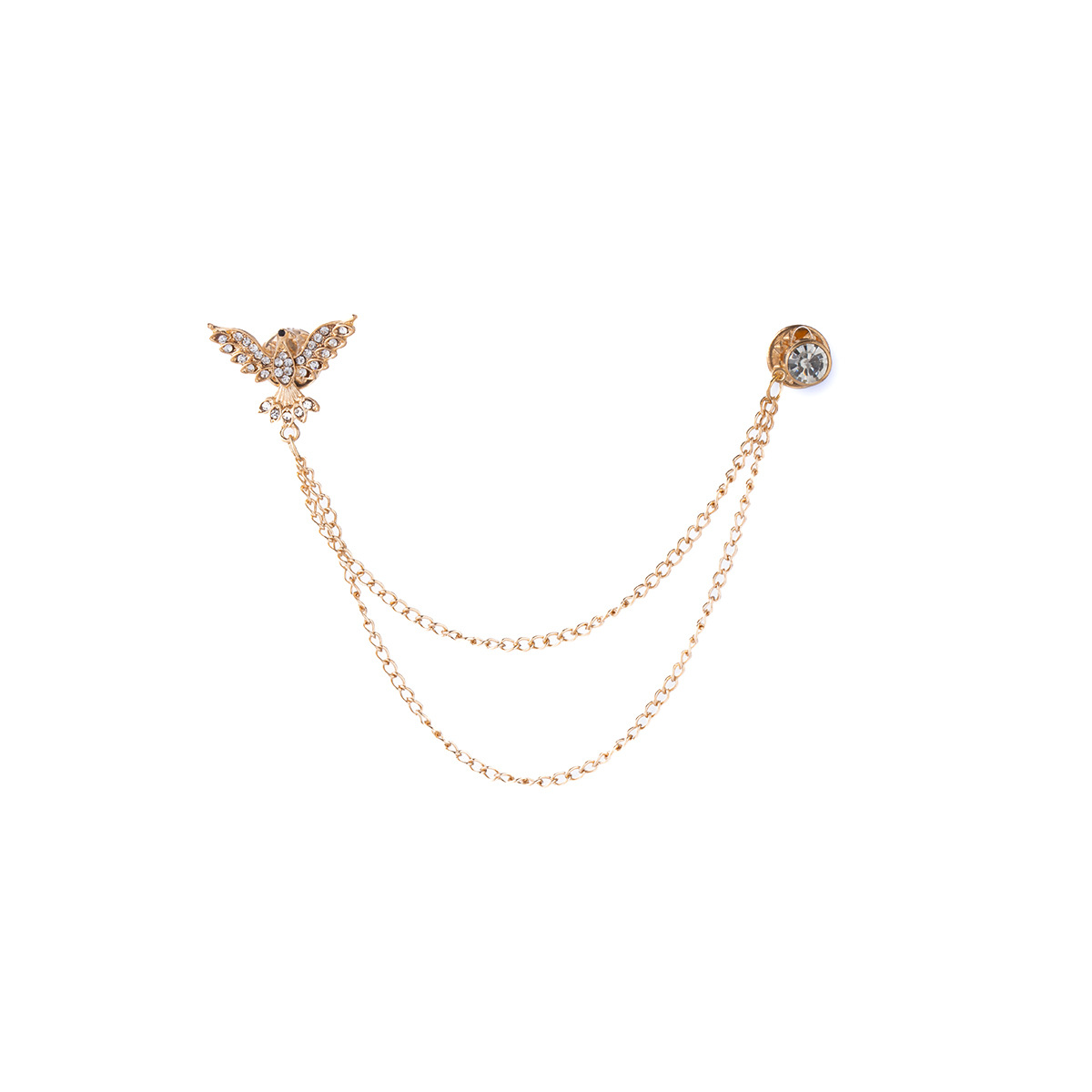 Fashionable eagle brooch with diamonds, retro wing design, animal suit, collar pin, chain pin, dress, corsage and accessory Item Picture