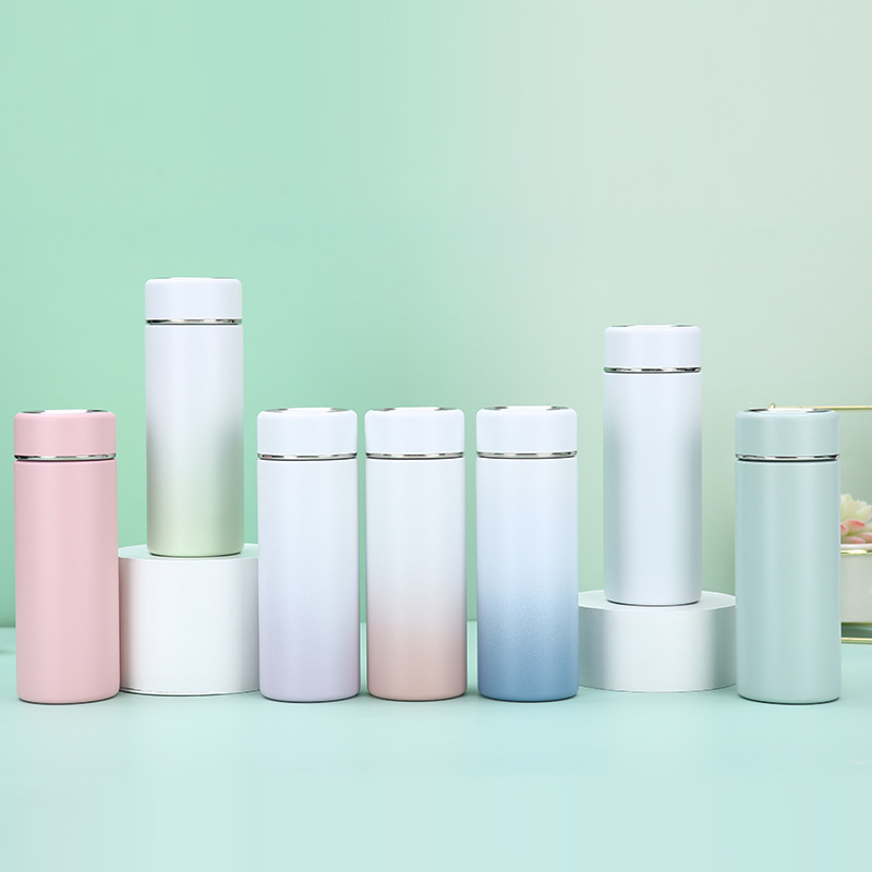New gradient color insulated cup, 316 stainless steel portable water cup, ladies' straight cup pocket, small and simple gift cup details Picture
