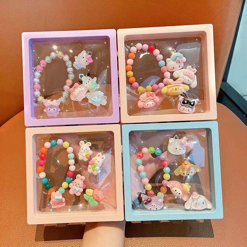 Children's cute bracelet, little girl ring 2025 New style baby girl cartoon ear clip, girls' jewelry set wholesale Application Scenario