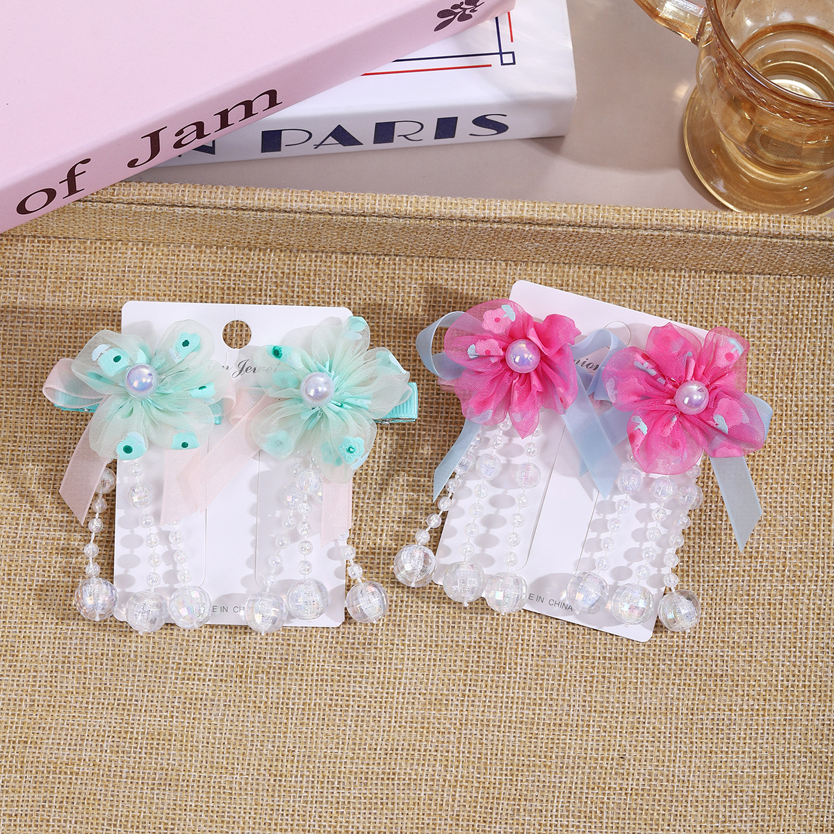 Children's hair flowers, Hanfu headwear, ancient-style hair clips, Chinese-style little girls' walking tassels, girls' hair clips and hairpins details Picture