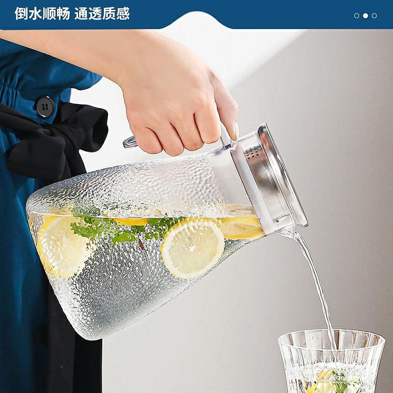 Acrylic cold water kettles, plastic household teapots, high-temperature resistant hotel beverage and juice kettles, restaurant PC binding kettles Specification drawing