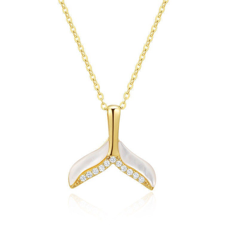 Titanium steel non-fading diamond-encrusted necklace for women, light luxury and high-end feel, collarbone chain design sense, niche jewelry, sweater chain wholesale Item Picture
