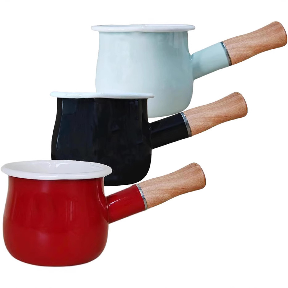 10 cm Japanese enamel milk pot, mini enamel milk pot, baby food pot, milk pot, 550ml full figure