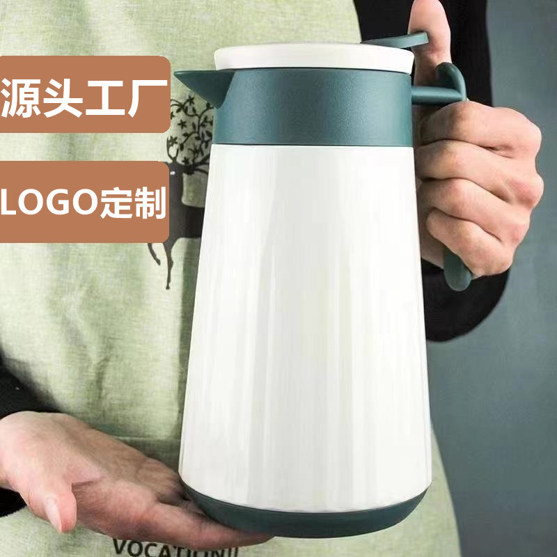 Wholesale of large-capacity household hot water kettles with handles, office coffee kettles, dormitory and student thermos flasks full figure