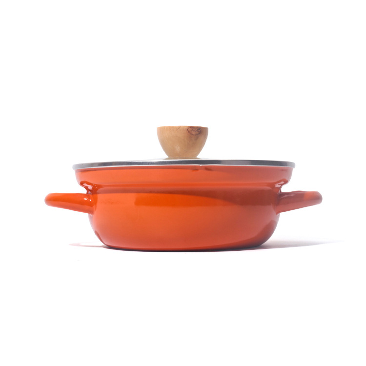 Thickened enamel soup pot, enamel double-ear pot, induction cooker and gas stove are available in stock from the manufacturer full figure
