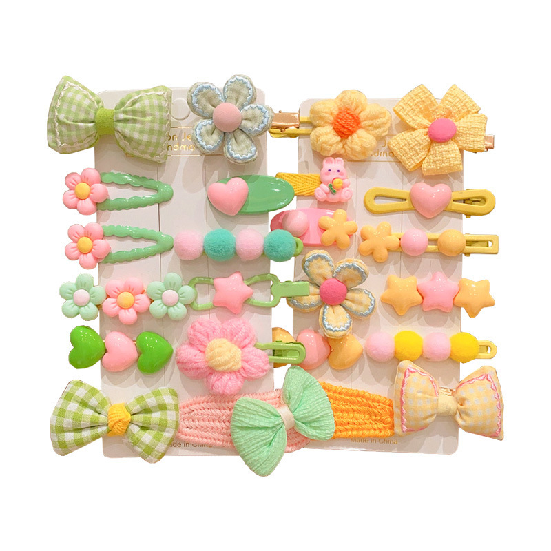 New cute bow flower hair clips for children, side bangs for girls, broken hair clips, baby hair accessories and headwear Item Picture