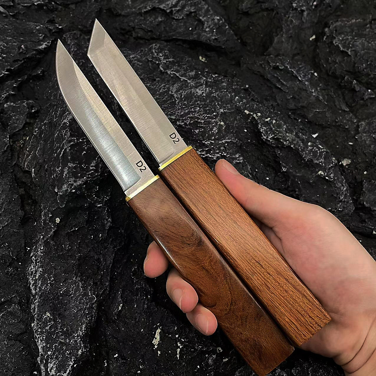 The best-selling Shuanglong Overseas D2 outdoor straight knife, an integrated steel fruit knife and meat cutter, is highly hard and sharp Specification drawing