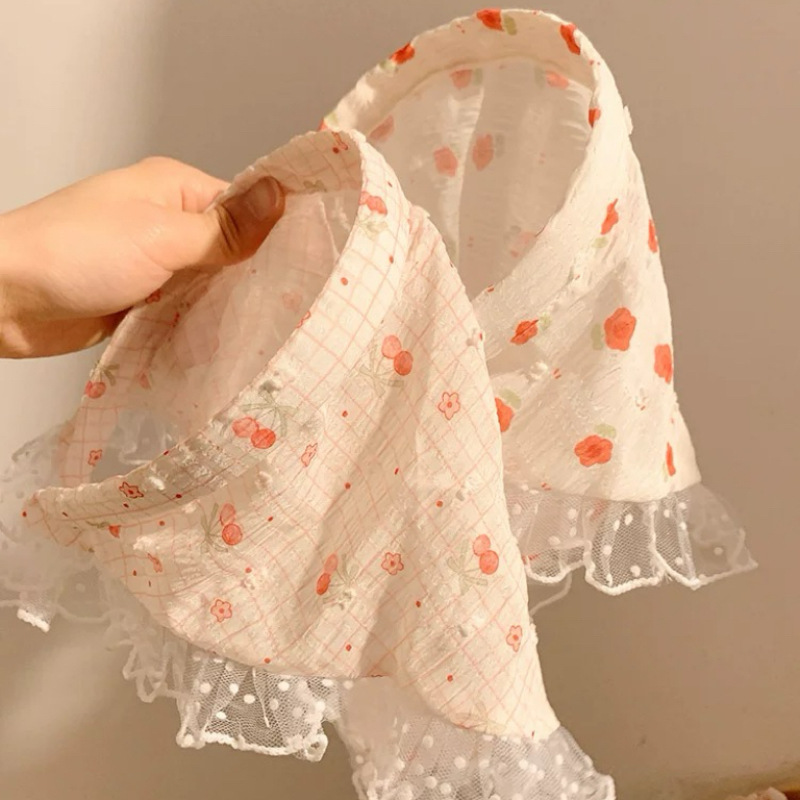 Country-style lace headband, triangular headscarf, hair band, one-piece high-end female style, seaside vacation photo headband, hair accessory Specification drawing
