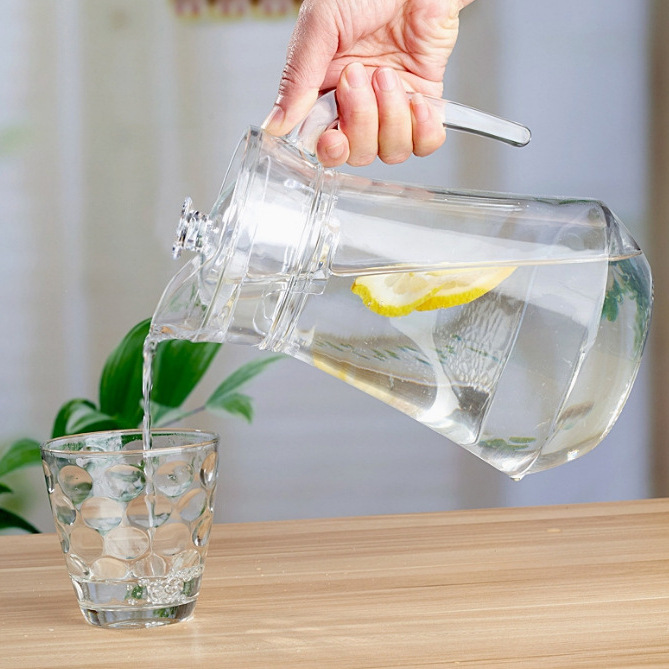 Wholesale heat-resistant and cold-resistant water kettles, glass cooling water kettles, flower teapots, large-capacity household creative juice kettles, beverage kettles, and decoration kettles details Picture