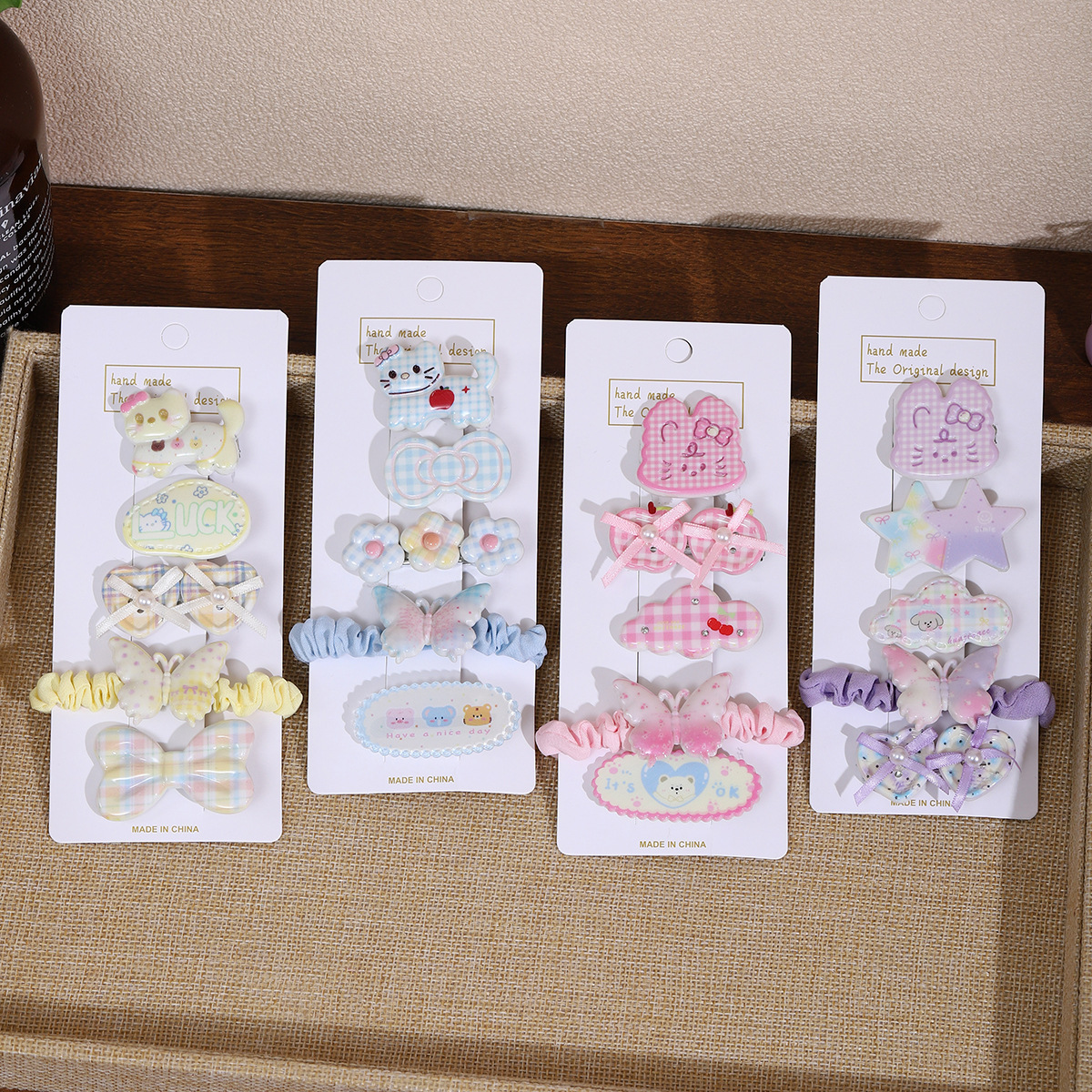 Children's cartoon hair clips, baby bb clips, girls' hair ties, headwear, cute back of the head, side clips of bangs, acrylic details Picture