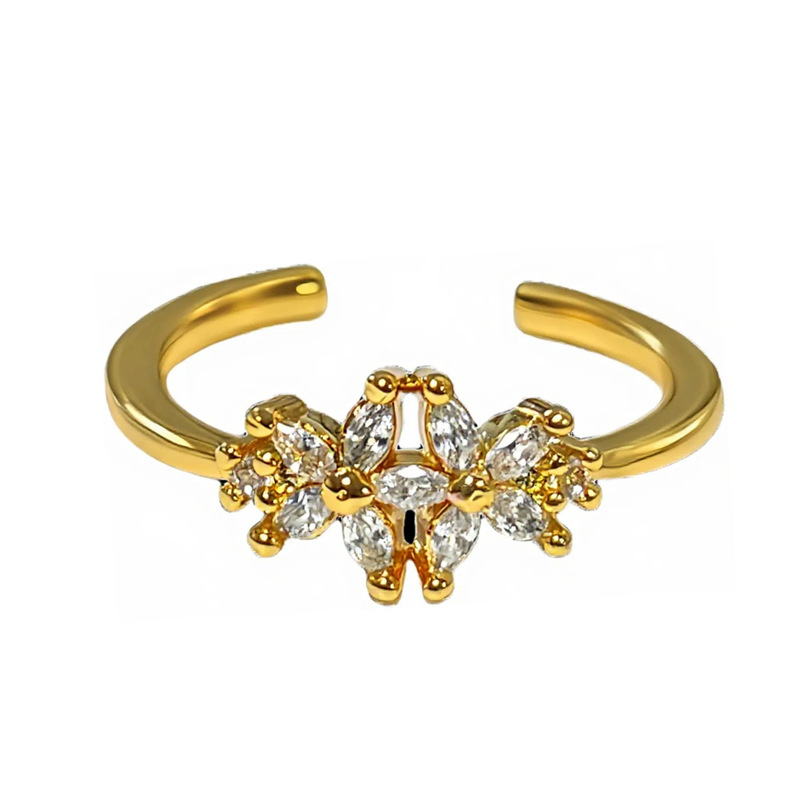 This is a versatile and simple new style of personalized star-studded diamond-encrusted open-top ring. It is a sophisticated and elegant ring for women to wear in layers Item Picture