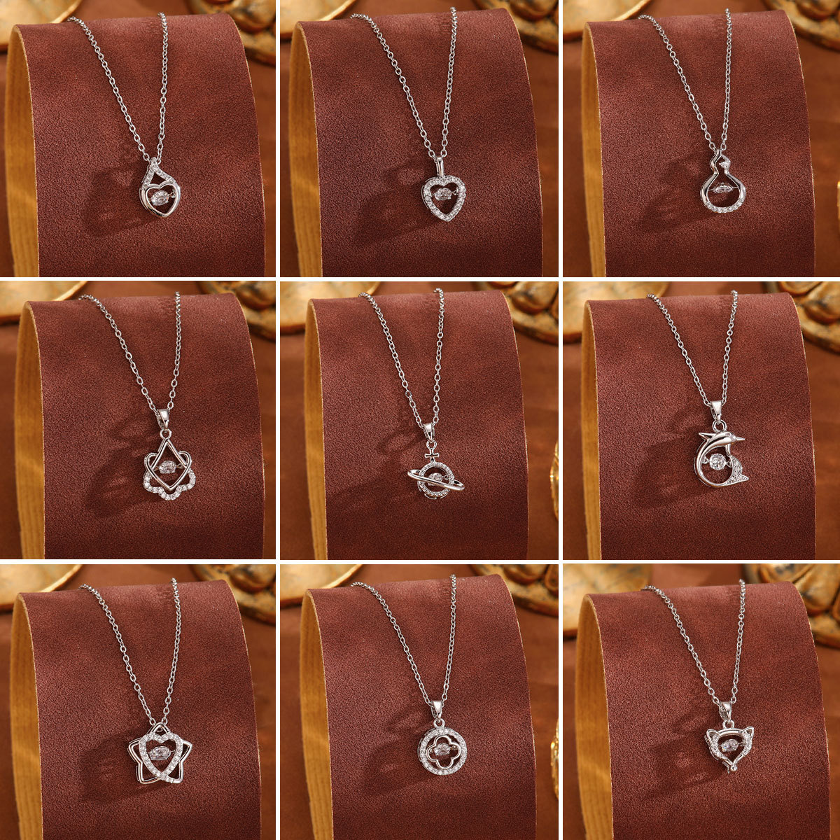 New Beating Heart necklace, women's five-pointed star and six-pointed star, dynamic and versatile pendant collarbone chain, Korean version necklace wholesale full figure