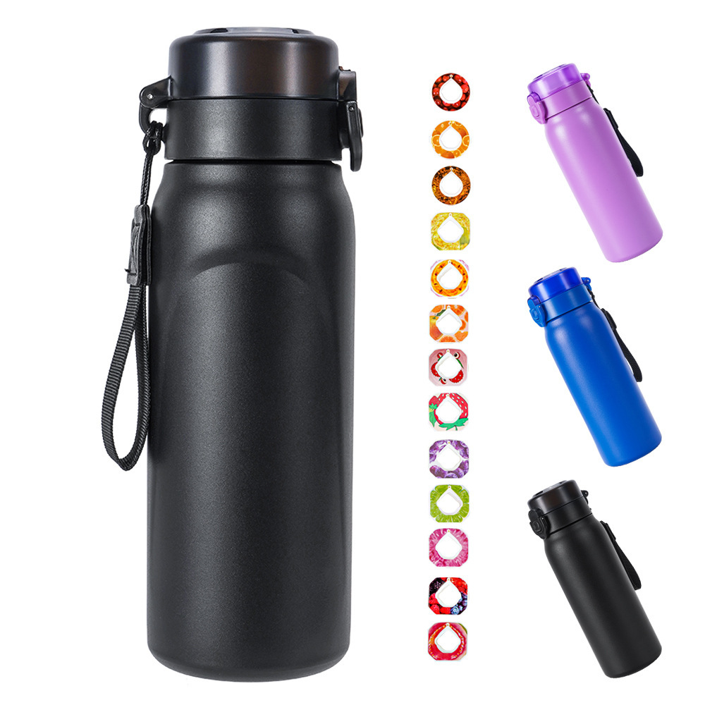 New 2024 304 stainless steel playful insulated cup, 750ML portable straw bouncing cup, winter outdoor scented bottle Item Picture
