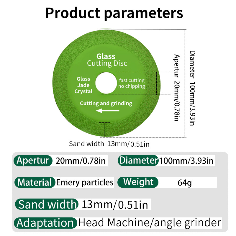 Wholesale diamond glass cutting discs, diamond ultra-thin saw blades, ceramic tiles, jade, diamond sand grinding discs Specification drawing