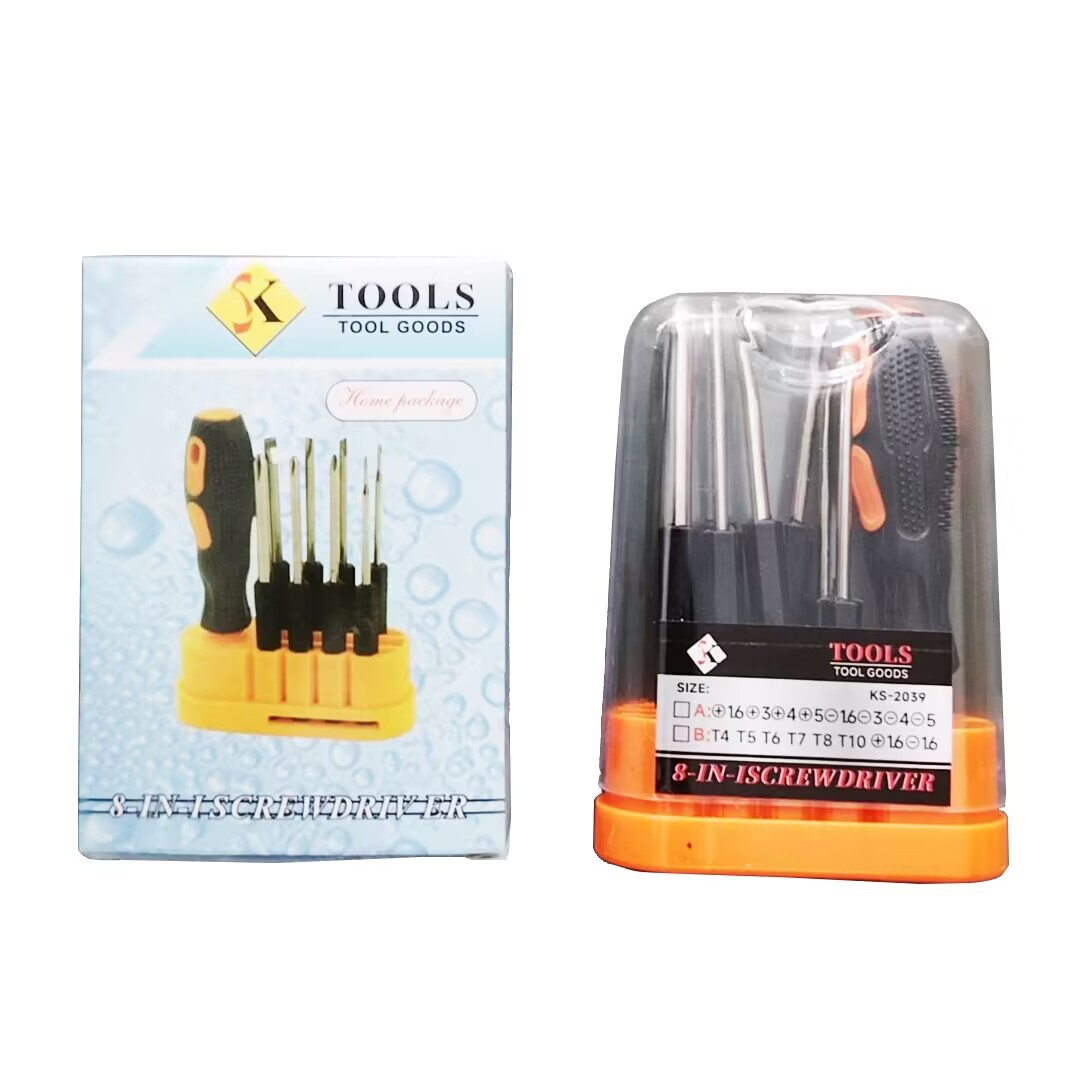 The multi-functional household cross-head screwdriver, small two-in-one flat-head plum-blossom screwdriver portable combination set is convenient and good undefined