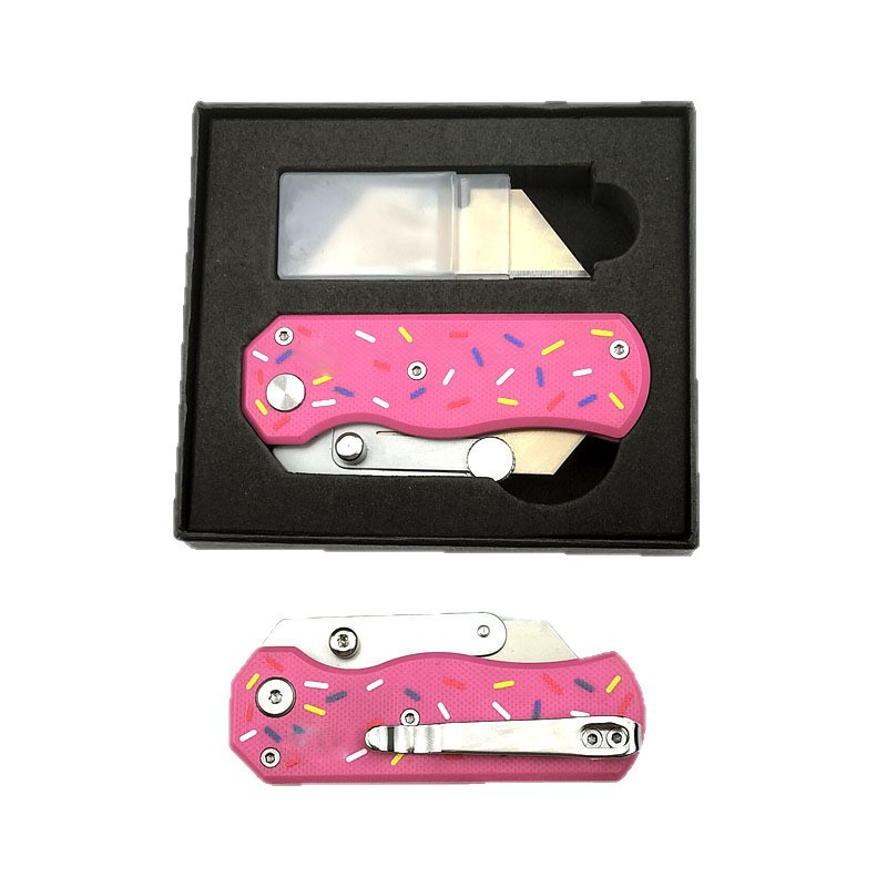 Cross-border bestseller G10 color handle detachable blade folding utility knife, portable unboxing knife, express delivery handcrafted knife Item Picture