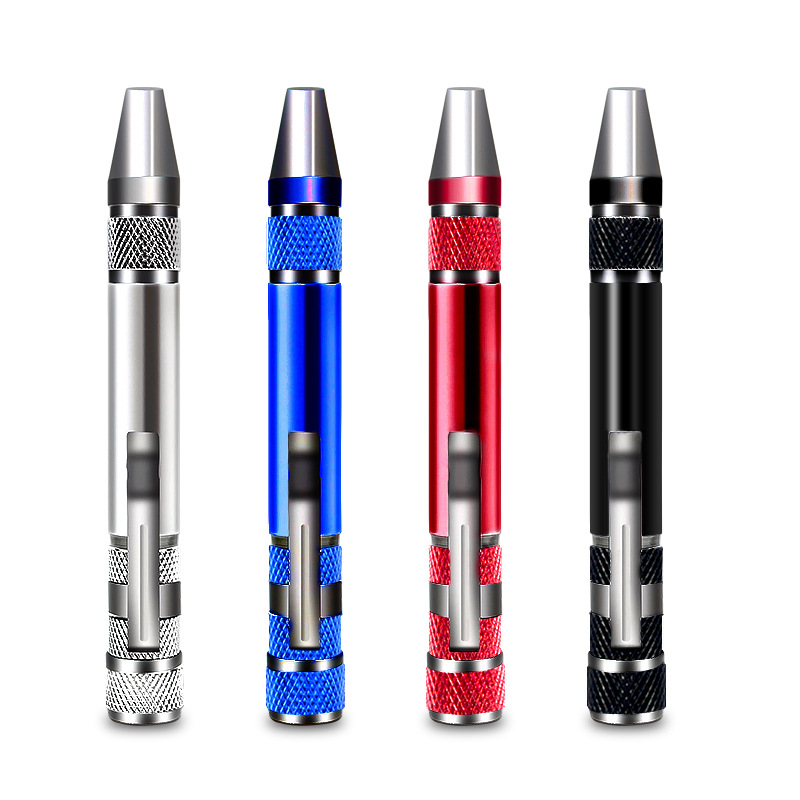 Multi-functional eight-in-one screwdriver, aluminum alloy combination, disassembly pen, maintenance screwdriver, cross flat-head screwdriver Item Picture