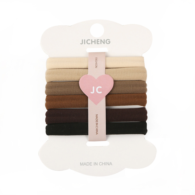 6-piece girl academy style versatile candy-colored hair ties, towel loops, hair ties, hair bands, basic hair accessories, Japanese and Korean styles Item Picture