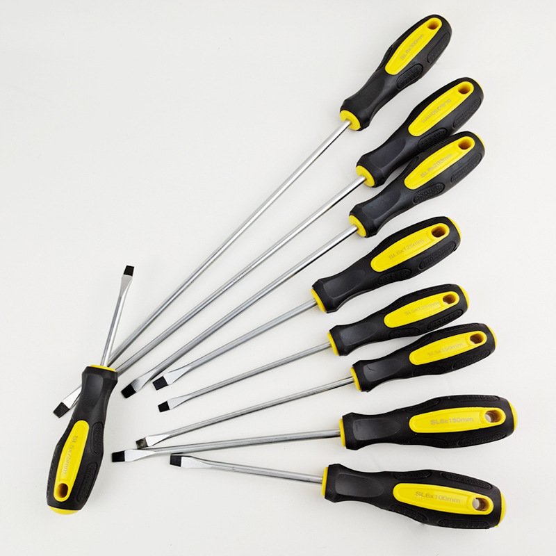 Chromium vanadium steel screwdriver, manual flat-head strong magnetic screwdriver, high-torque screwdriver, anti-slip handle, magnetic blade head Item Picture