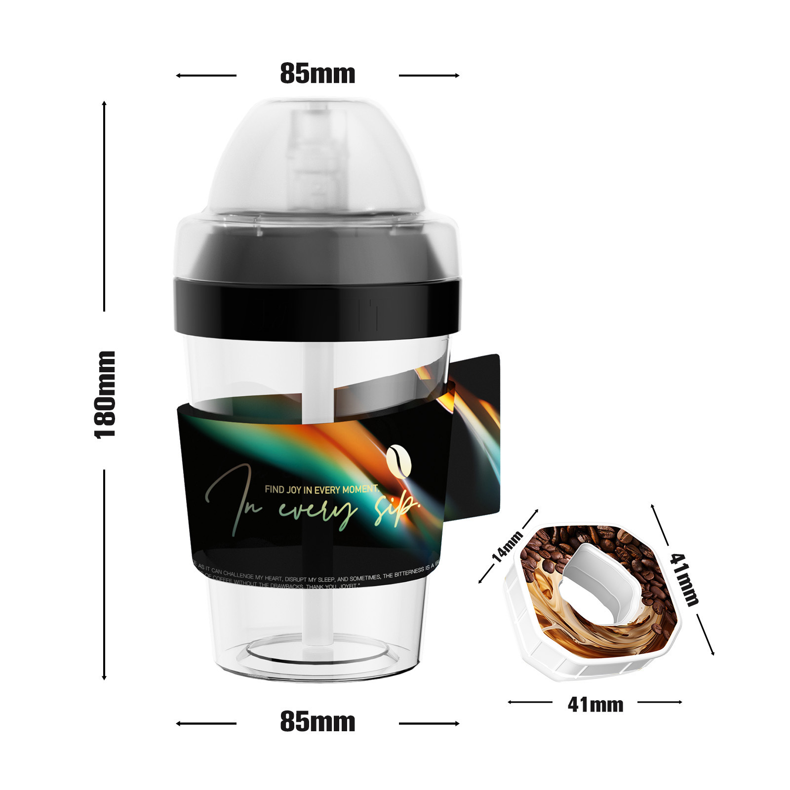 Joyfit Fun Cup, Straw Water Cup, portable and easy-to-use cup for home use, Douyin Bestseller MECO Cup, Coffee Fragrance Ring Item Picture