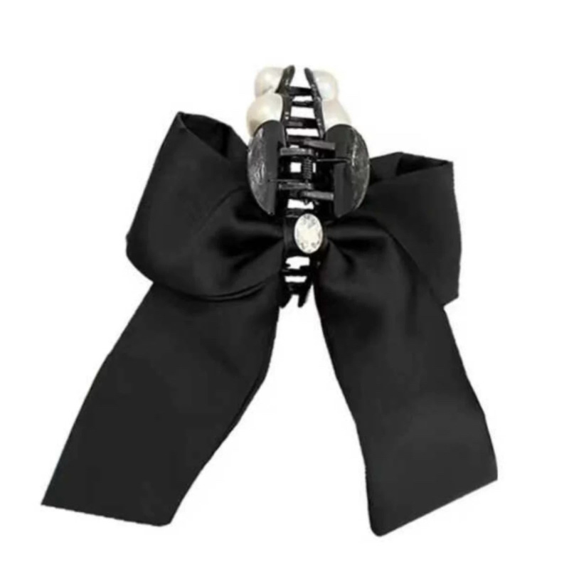 High-end bow clip women's 2024 new style back head updo shark clip for elegant semi-tied hair ponytail clip headwear Item Picture