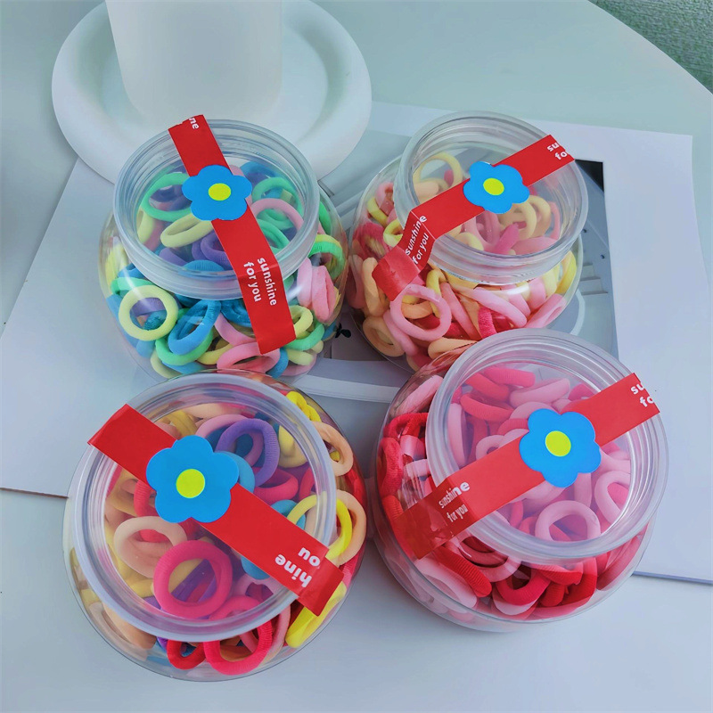High-elasticity towel bands, children's rubber bands, 100 cans of hair bands, ponytail hair ties, no damage to the baby's little finger bands Application Scenario