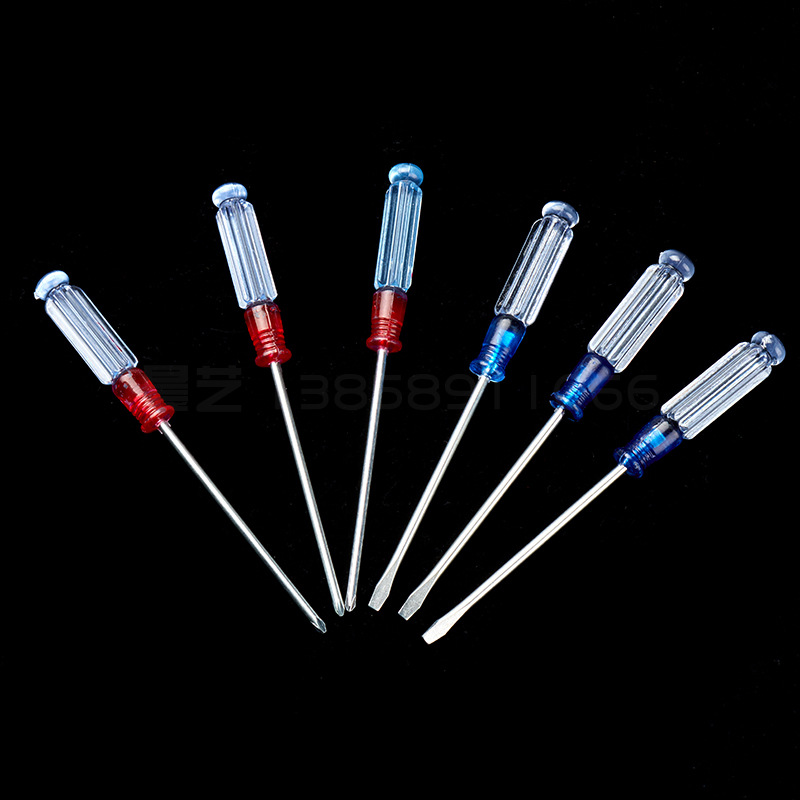 Crystal screwdriver, 3MM small screwdriver with transparent handle, for repairing mobile phones and computers, small screwdriver, cross and straight mini screwdriver details Picture
