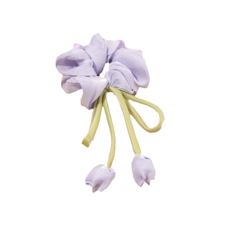 Fresh and sweet, flowing tulip large intestine hair band, fashionable and high-end hair tie, new high-end and elegant hair tie and hair accessory Item Picture