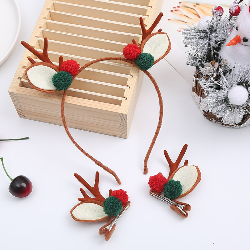Christmas headwear, antler headband, fairy forest style, super fairy hair accessory, Christmas hairpin, elk headband, Internet celebrity hairpin details Picture