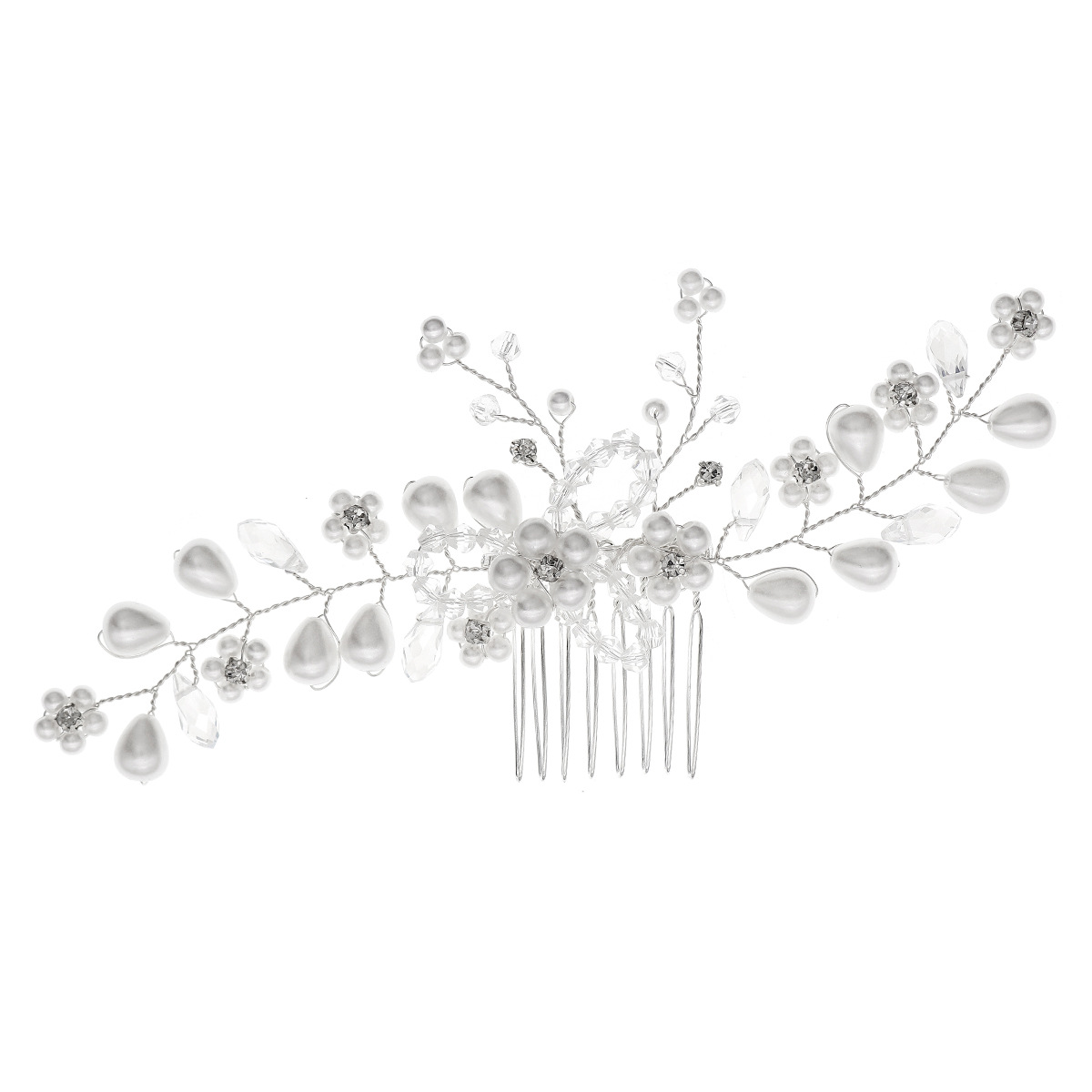 Chinese-style ancient-style bride accessories, crystal and pearl combs, wedding banquet, Xiuhe updo headwear, handcrafted bride hair combs Item Picture