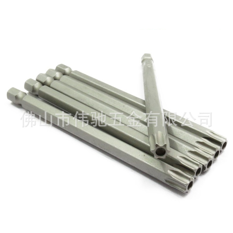 S2 steel extended hexagonal plum blossom screwdriver bit, electric pneumatic star-shaped anti-theft screwdriver bit, strong magnetic with hole 150 Specification drawing