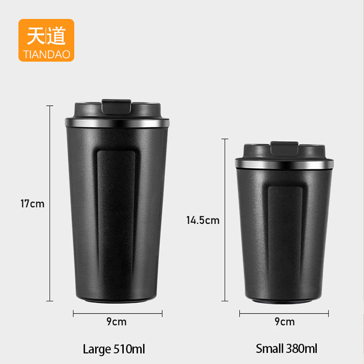 304 stainless steel double-layer insulated cup, outdoor car second-generation coffee cup, casual gift water cup with engraved words details Picture