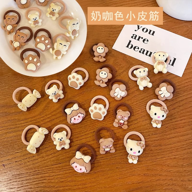 Baby thumb hair bands, small-sized hair ties, chirping hair strings, children with less hair, rubber bands, and headwear that won't damage the hair of baby girls details Picture