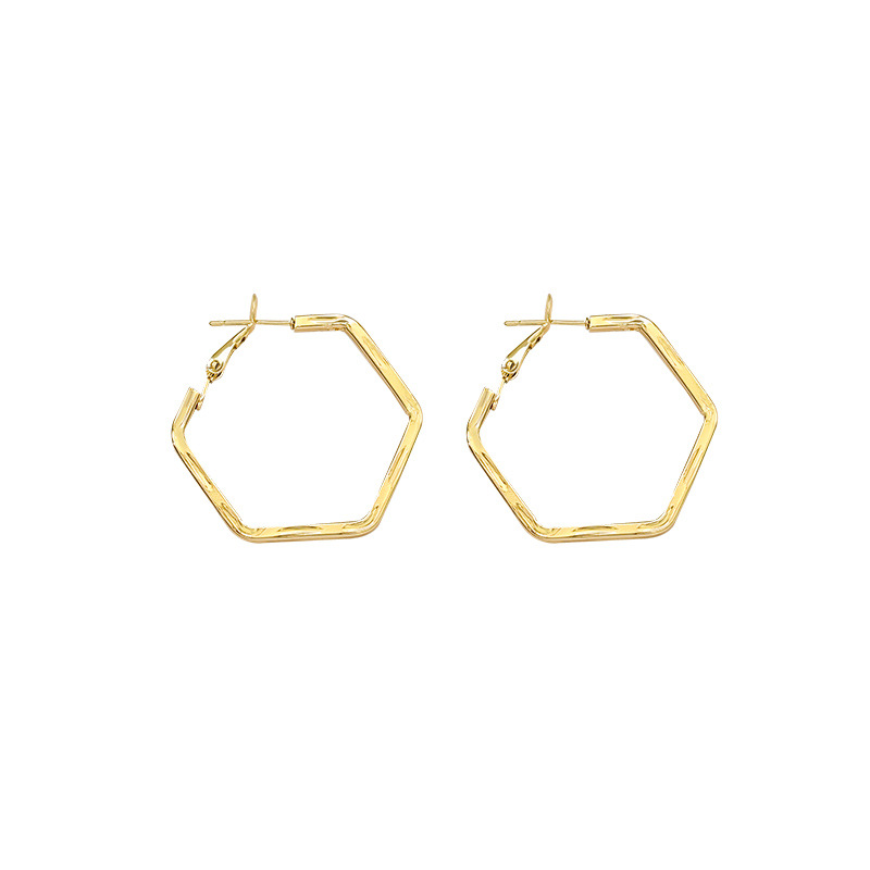 Irregular metal ring earrings, versatile geometric stud earrings, 2025 new style earrings wholesale Item Picture