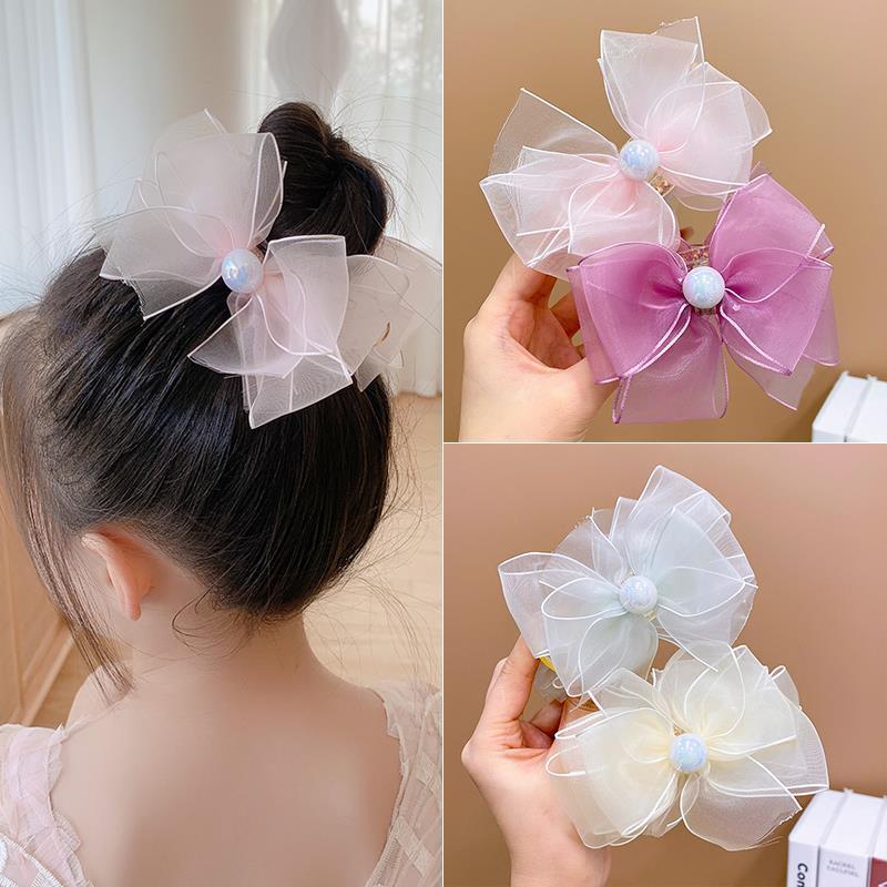 Children's hairpin headwear, sweet princess baby, bow bun hairstyle, fixed magic tool, hairpin grab, girls' hair accessory full figure