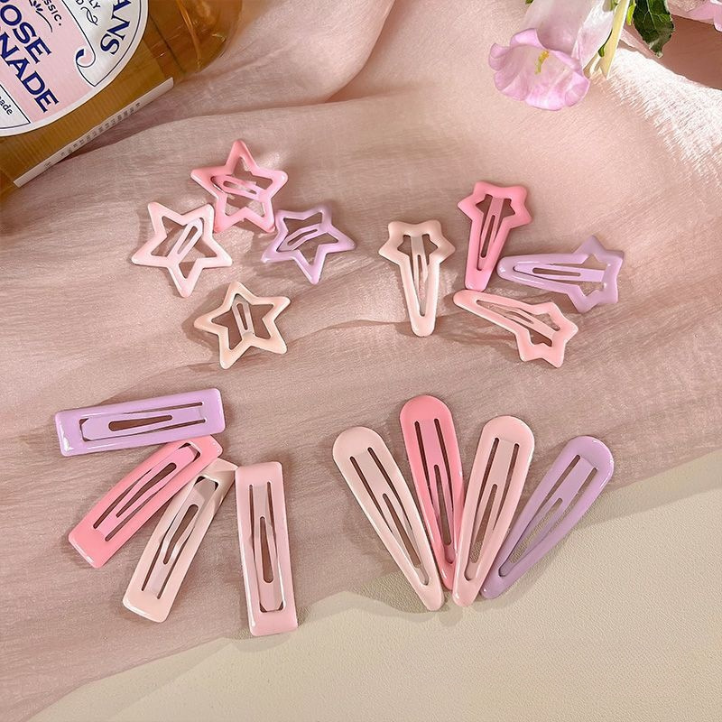 Pink dopamine hair clips, female forehead bangs clips, bb clips, side hair clips, sweet and cute hair clips headwear details Picture