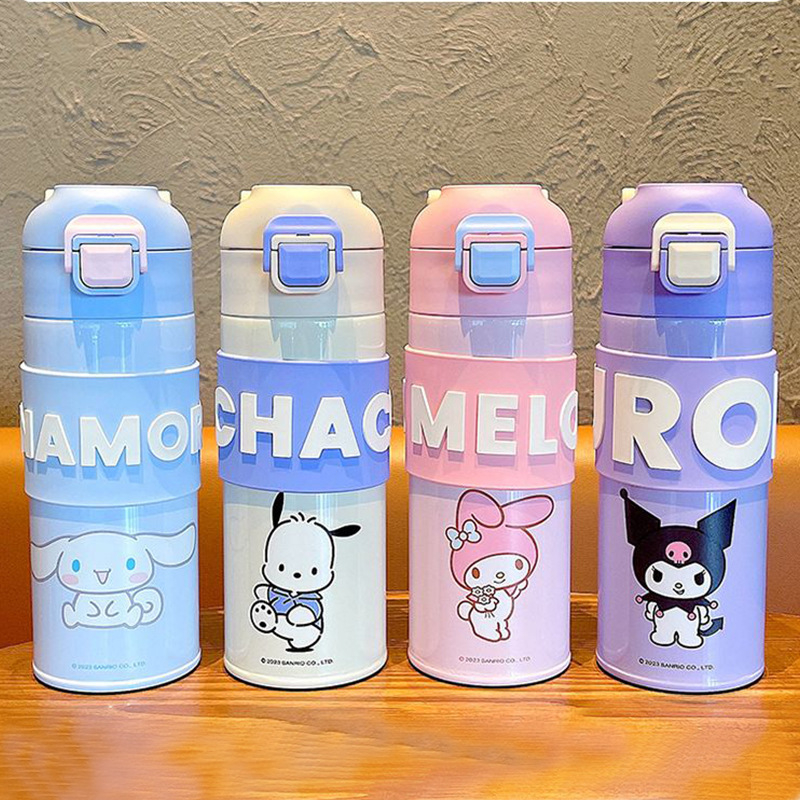 Cute Kuromi insulated cup, genuine Sanrio girls' water cup for direct drinking and tea brewing, stainless steel cup with filter details Picture