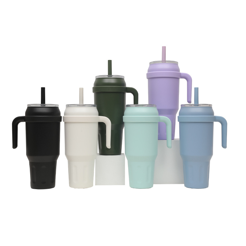 New cross-border Amazon factory direct supply 304 stainless steel insulated cup with handle, high appearance level and straw water cup Specification drawing