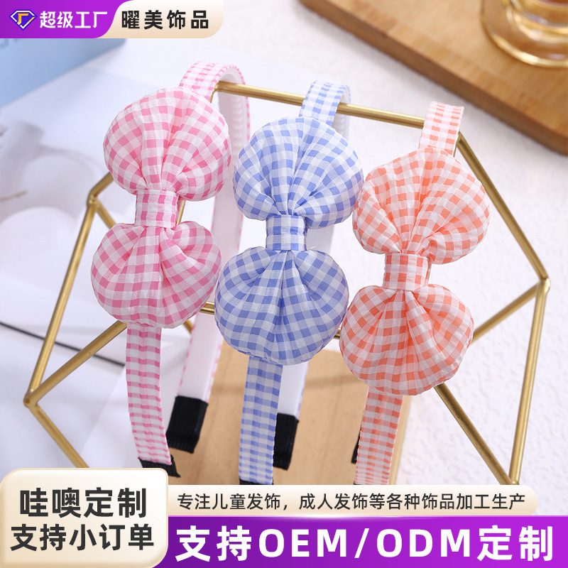 Summer princess fabric bow headband for children, new cute anti-slip flower-shaped hair clips for girls full figure
