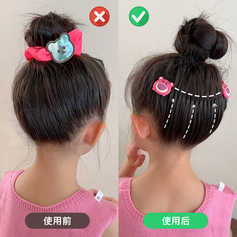 Hair-cutting magic tool: Girls' hairpin, invisible upside-down comb at the back of the head, baby bangs, hair-cutting comb, girls' headwear Specification drawing