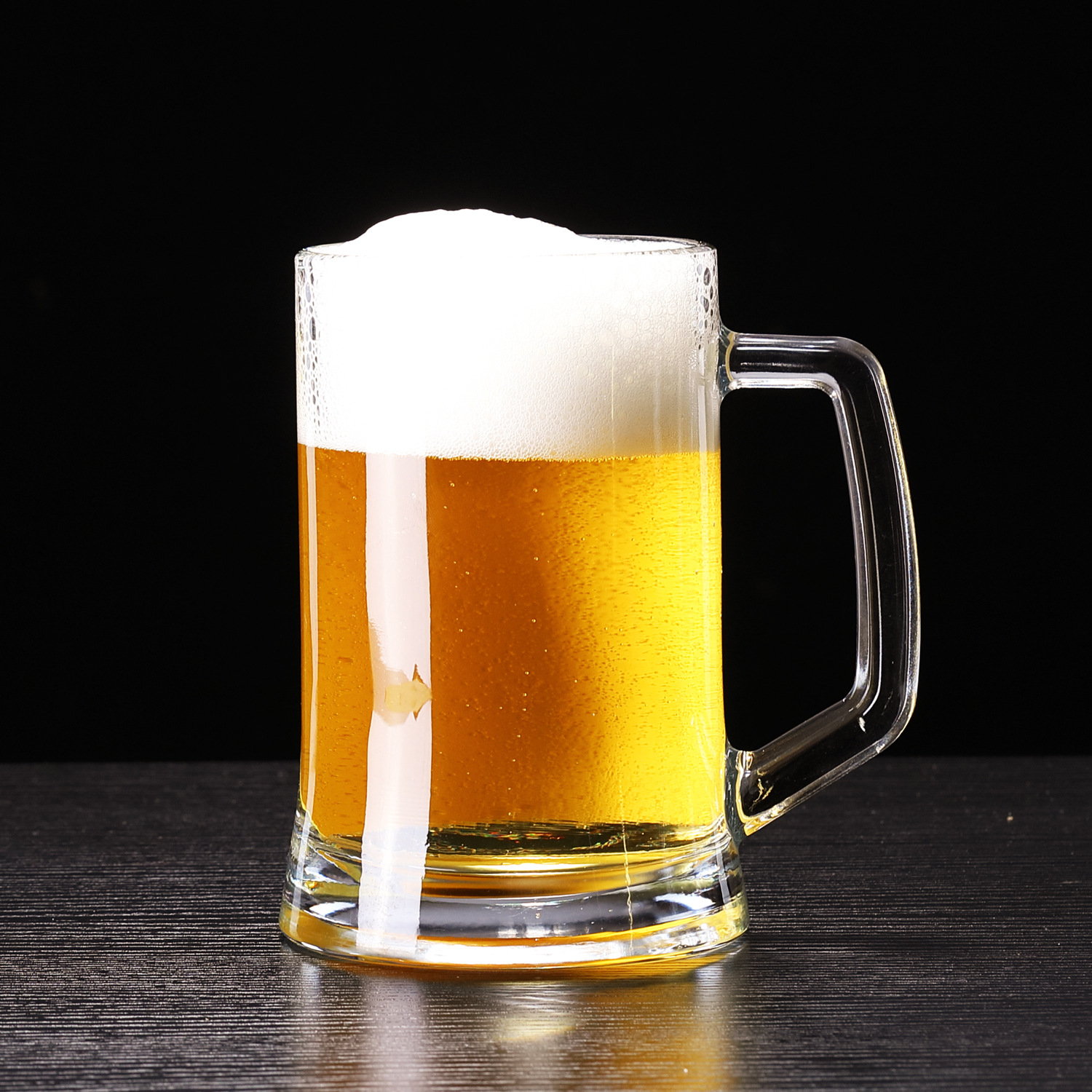 Green apple crystal glass cup, thickened beer handle cup, large mug, green tea cup, juice drink cup ZB70-2 Specification drawing